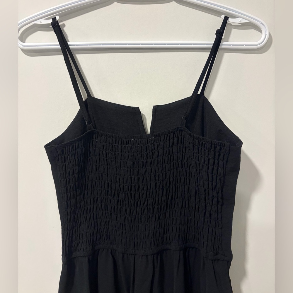 Monteau Black Sleeveless Smocked Wide Leg Jumpsuit NWT! - Picture 7 of 12